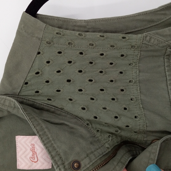 Candies Utility Vest Eyelet Detailing 100% Cotton Zip Burron Front Size Medium - Picture 5 of 9